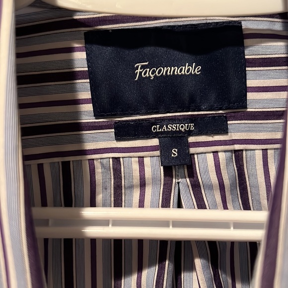 Faconnable blue/purple strip dress shirt - Picture 2 of 6